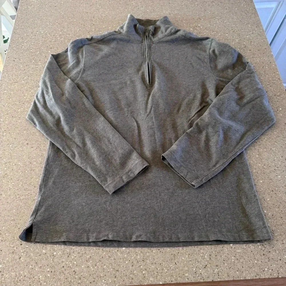 J.Crew Gray Men 1/4 Zip 100% Cotton SOFT Sweater Size XL
